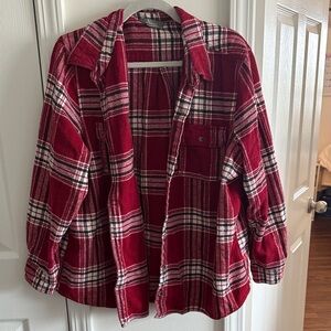 Natural Reflections Red and White Plaid Shirt